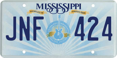 MS license plate JNF424