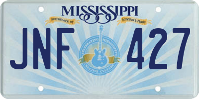 MS license plate JNF427