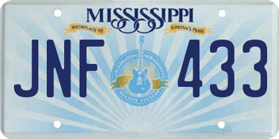 MS license plate JNF433