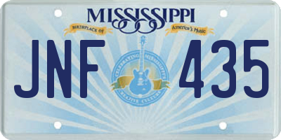 MS license plate JNF435