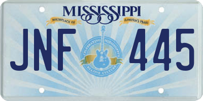 MS license plate JNF445