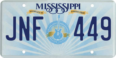 MS license plate JNF449