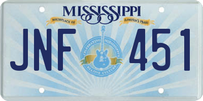 MS license plate JNF451