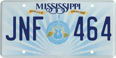 MS license plate JNF464