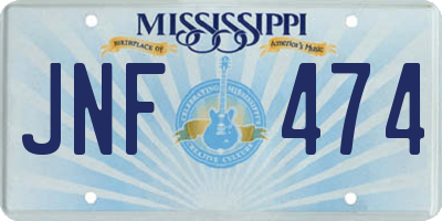 MS license plate JNF474