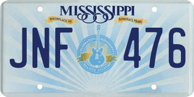 MS license plate JNF476