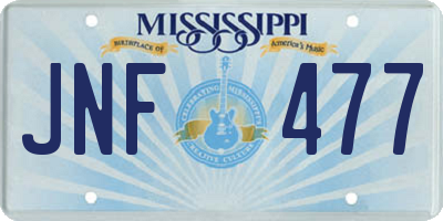 MS license plate JNF477