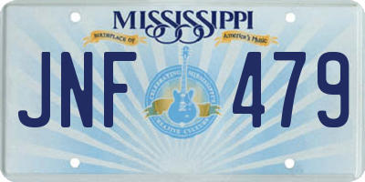 MS license plate JNF479