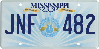 MS license plate JNF482