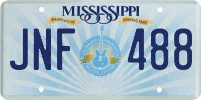 MS license plate JNF488