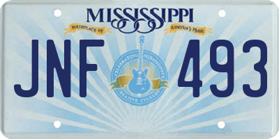 MS license plate JNF493