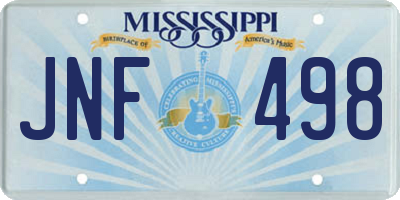 MS license plate JNF498