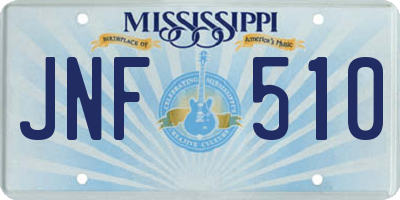 MS license plate JNF510