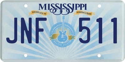 MS license plate JNF511
