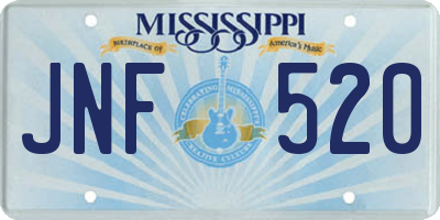 MS license plate JNF520