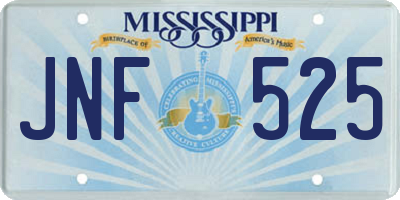 MS license plate JNF525