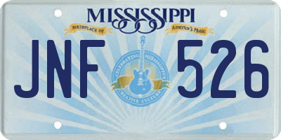 MS license plate JNF526