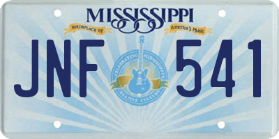 MS license plate JNF541