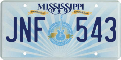 MS license plate JNF543