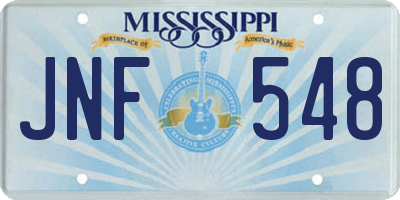 MS license plate JNF548