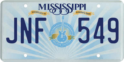 MS license plate JNF549