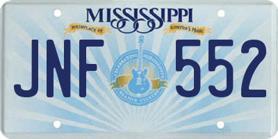 MS license plate JNF552