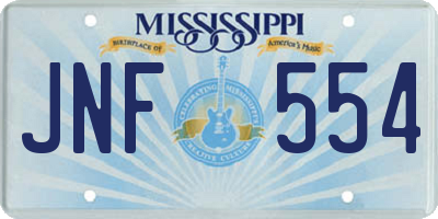MS license plate JNF554