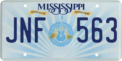 MS license plate JNF563