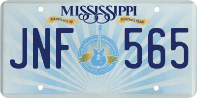 MS license plate JNF565