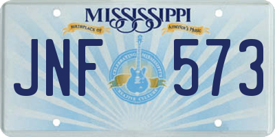 MS license plate JNF573