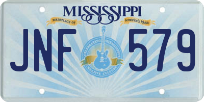 MS license plate JNF579