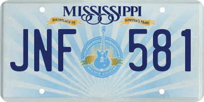MS license plate JNF581