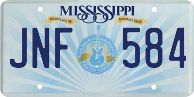 MS license plate JNF584