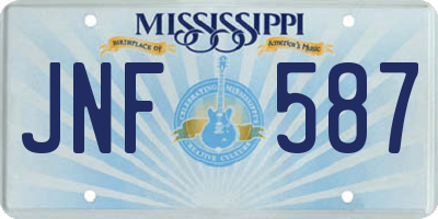 MS license plate JNF587