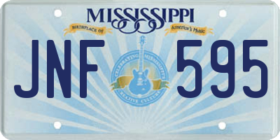 MS license plate JNF595