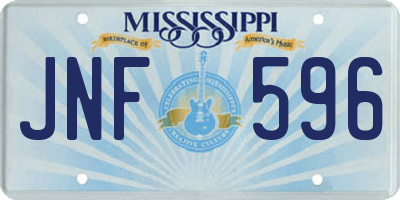 MS license plate JNF596