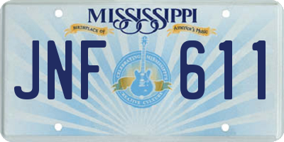 MS license plate JNF611
