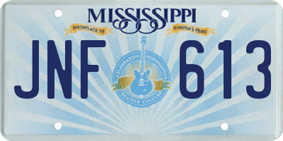 MS license plate JNF613