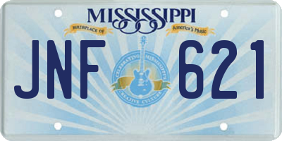 MS license plate JNF621