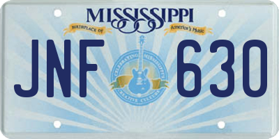 MS license plate JNF630