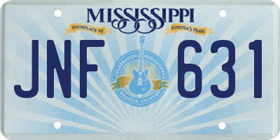 MS license plate JNF631