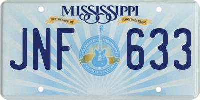 MS license plate JNF633