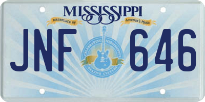 MS license plate JNF646