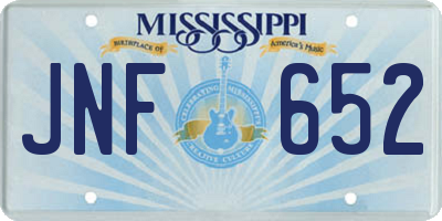 MS license plate JNF652