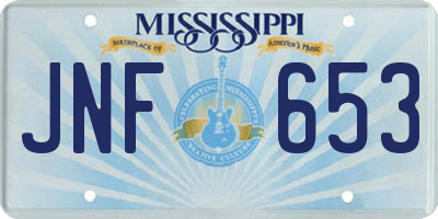 MS license plate JNF653