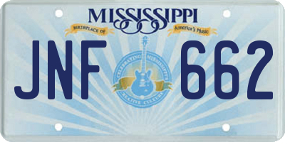 MS license plate JNF662