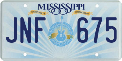 MS license plate JNF675