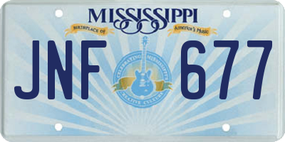 MS license plate JNF677
