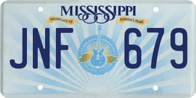 MS license plate JNF679