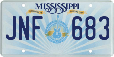 MS license plate JNF683